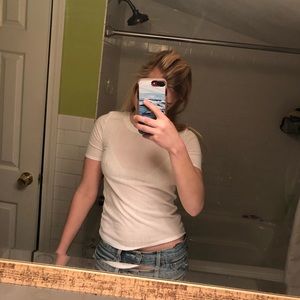 TOPSHOP White Short Sleeve T-Shirt